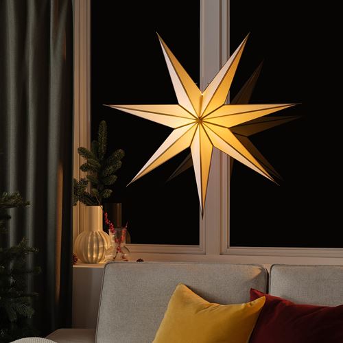 IKEA - STRALA, abajur başlığı, beyaz-altın rengi, 90 cm