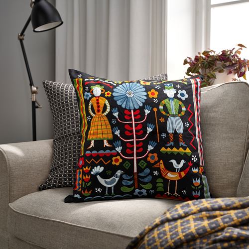 IKEA - TRATTKAKTUS, kırlent kılıfı, çok renkli, 50x50 cm