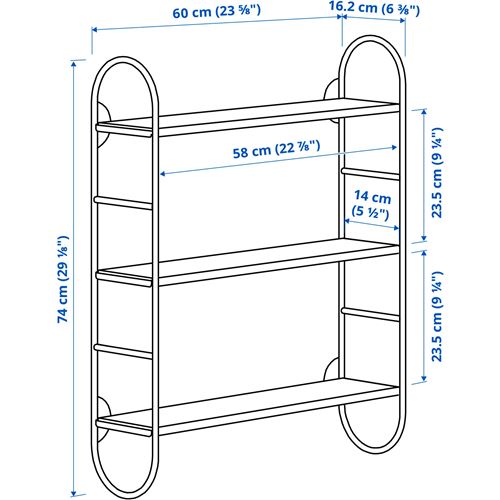 IKEA - FARGSATTARE, wall shelf, green, 60x16x74 cm