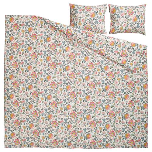 IKEA - DAGGSALVIA, double quilt cover and 2 pillowcases, multicolour, 240x220/50x60 cm