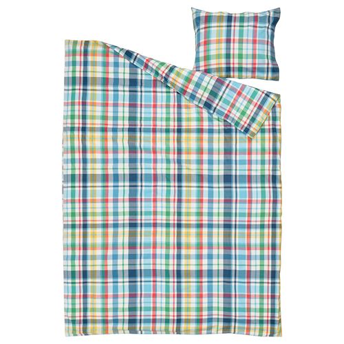 IKEA - HÖSTGENTIANA, single duvet cover sets, multicolour, 150x200/50x60 cm