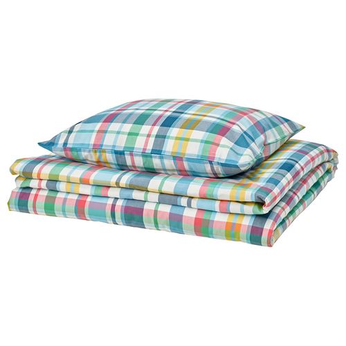 IKEA - HÖSTGENTIANA, single duvet cover sets, multicolour, 150x200/50x60 cm