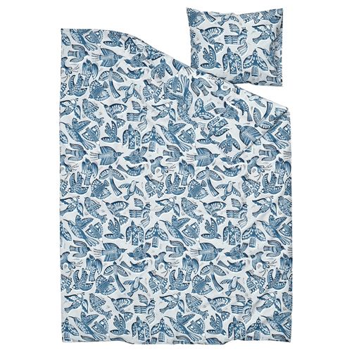 IKEA - BITTERSÖTA, single duvet cover sets, light grey-blue, 150x200/50x60 cm