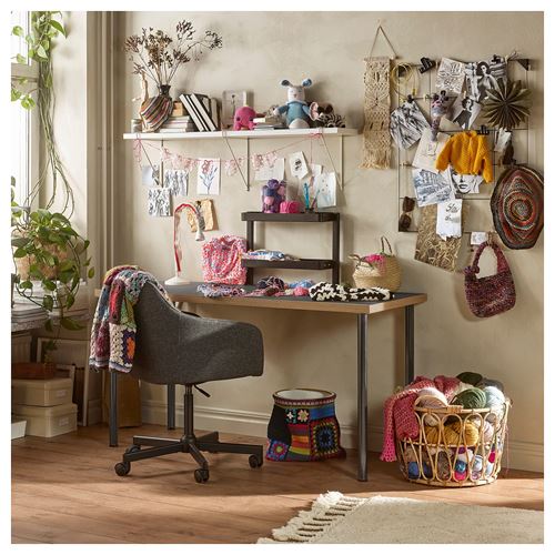 IKEA - LAGKAPTEN/ADILS, desk, grey/dark grey, 140x60 cm