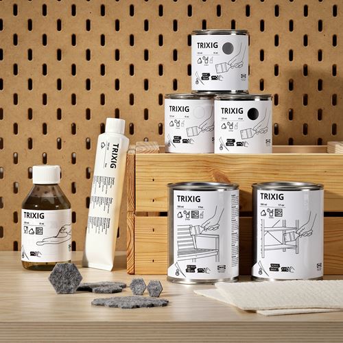 IKEA - TRIXIG, ahşap boyası, siyah, 125 ml