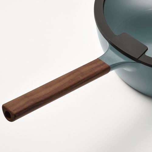IKEA - KLIPPFISK, tencere, yapışmaz kaplama-ahşap-gri turkuaz, 28 cm