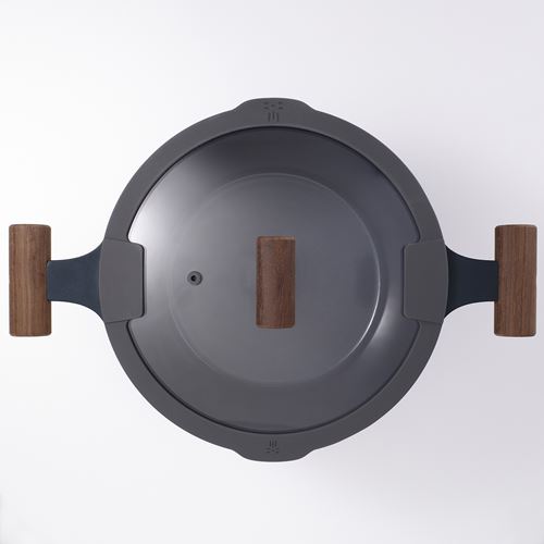 IKEA - KLIPPFISK, tencere, yapışmaz kaplama-ahşap-mavi siyah, 5 lt