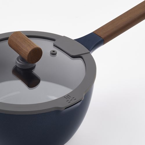 IKEA - KLIPPFISK, sos tenceresi, yapışmaz kaplama-ahşap-mavi siyah, 2,3 lt