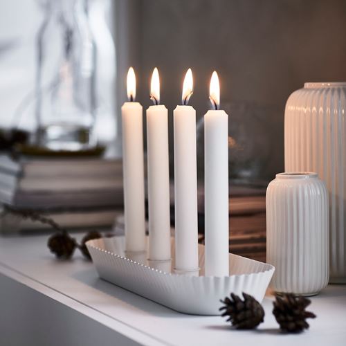 IKEA - VINTERFINT, candlestick, white, 4 cm