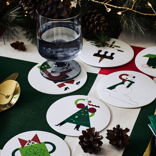 IKEA - VINTERFINT, coaster, mixed patterns