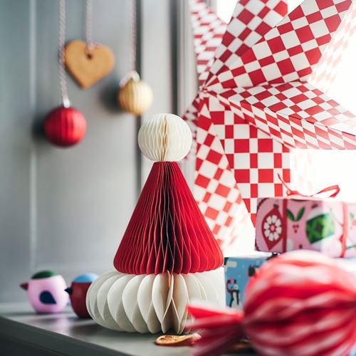 IKEA - VINTERFINT, decoration, red/white, 23 cm