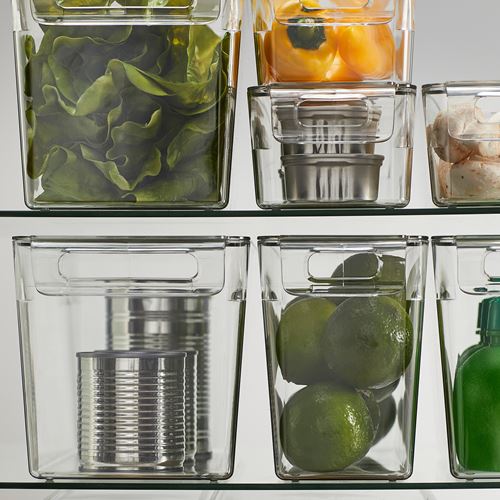 IKEA - KLIPPKAKTUS, storage box for fridge, transparent, 32x10x8 cm