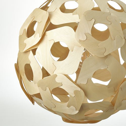 IKEA - ODLEBLAD, sarkıt lamba abajur başlığı, huş kaplama, 48 cm