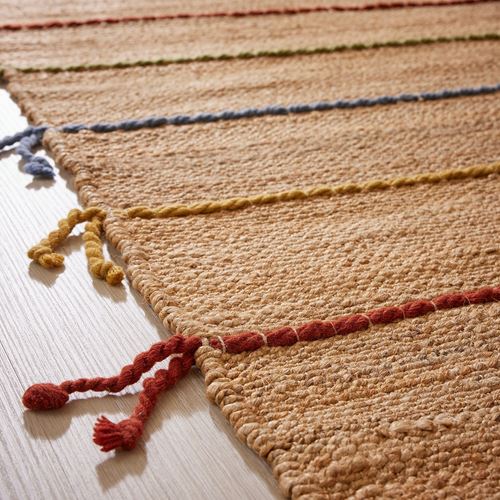 IKEA - RAKLEV, jüt halı, natürel-çok renkli, 170x240 cm