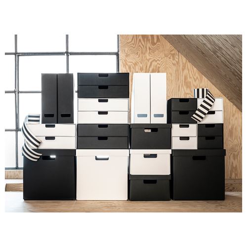IKEA - FJADERHARV, box with lid, anthracite, 32x35x31 cm