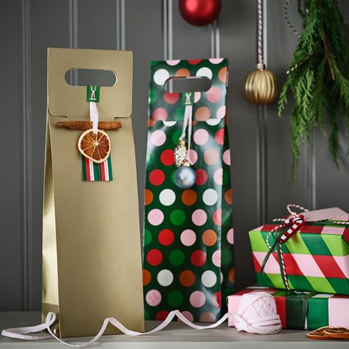 IKEA - VINTERFINT, gift bag, multicolour, 13x41 cm