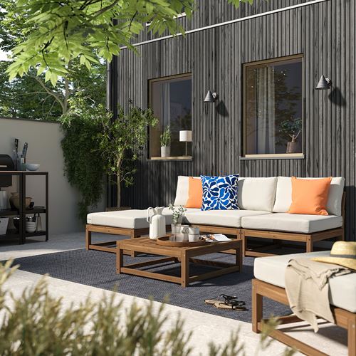 IKEA - NAMMARÖ, garden corner seating group, light brown