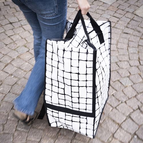 IKEA - GÖRSNYGG, çanta, beyaz-siyah, 40x30x60 cm/72 lt