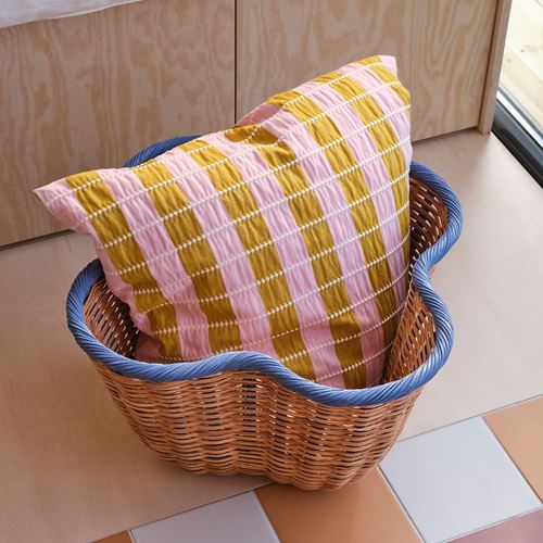 IKEA - OMMJANGE, kırlent kılıfı, pembe-bej, 50x50 cm