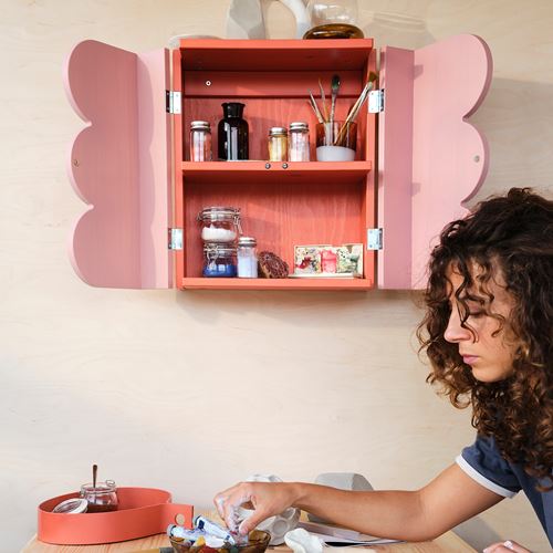 IKEA - OMMJANGE, wall cabinet, pink/orange, 38x45 cm
