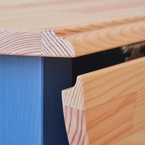 IKEA - OMMJANGE, katlanır mutfak masası, çam-mavi, 2-4 kişilik