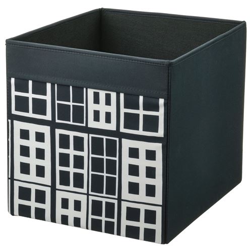 IKEA - DRÖNA, box, black/patterned, 33x38x33 cm