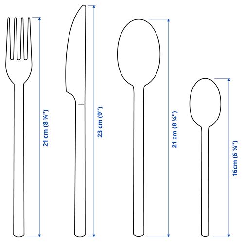 IKEA - STOCKHOLM 2025, cutlery for 6 people, black