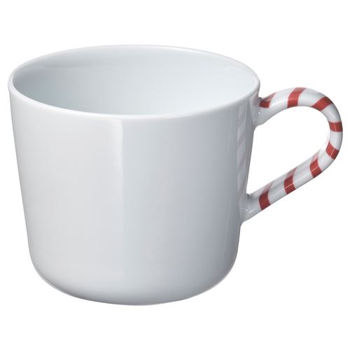 IKEA - VINTERFINT, mug, white/red, 36 cl