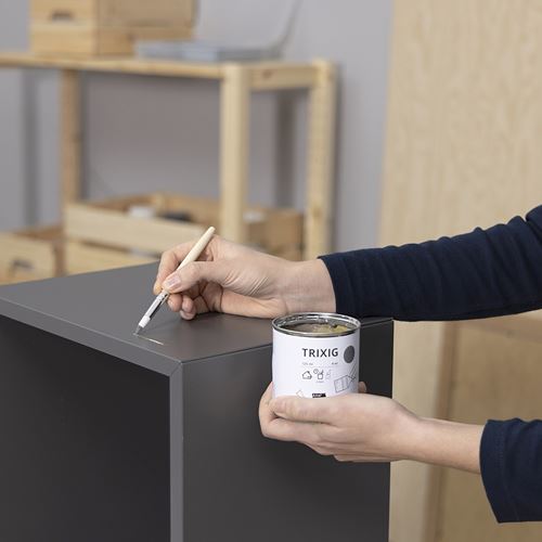 IKEA - TRIXIG, ahşap boyası, gri, 125 ml