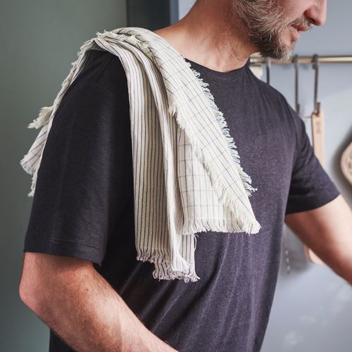 IKEA - VALVARDAD, tea towel, white-blue patterned