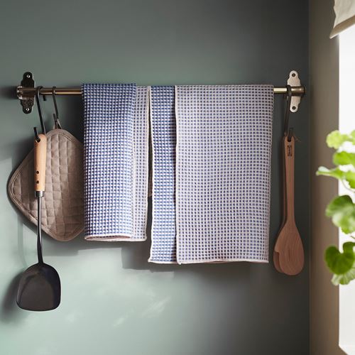 IKEA - VALVARDAD, tea towel, blue-white, 45x60 cm