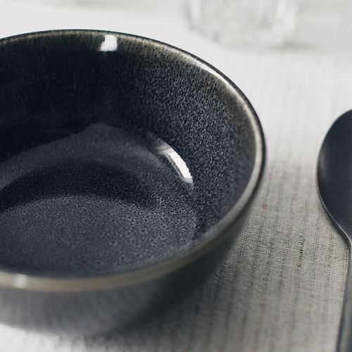 IKEA - GLADELIG, seramik kase, koyu gri, 14 cm
