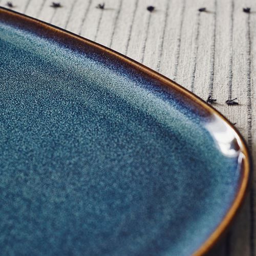 IKEA - GLADELIG, serving plate, blue, 31x19 cm