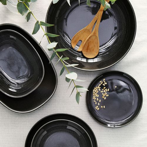 IKEA - GLADELIG, seramik servis kasesi, koyu gri, 30 cm
