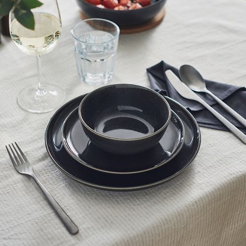 IKEA - GLADELIG, tabak, koyu gri, 25 cm