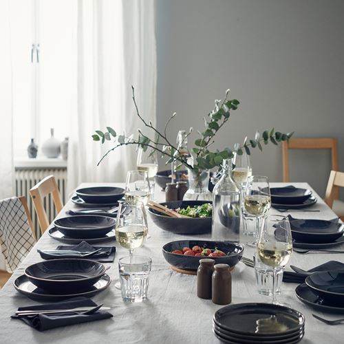 IKEA - GLADELIG, çukur tabak, koyu gri, 21 cm