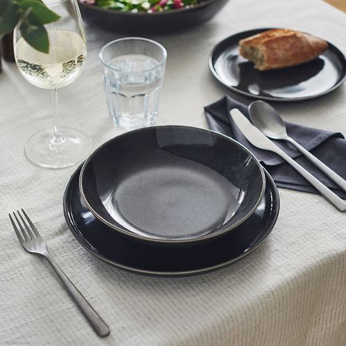 IKEA - GLADELIG, çukur tabak, koyu gri, 21 cm
