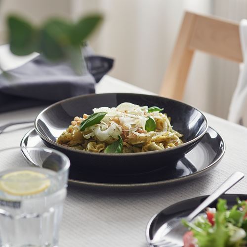 IKEA - GLADELIG, çukur tabak, koyu gri, 21 cm