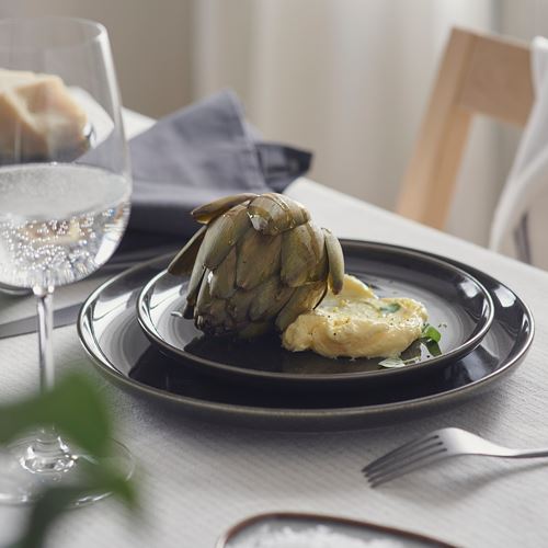 IKEA - GLADELIG, tatlı tabağı, koyu gri, 20 cm