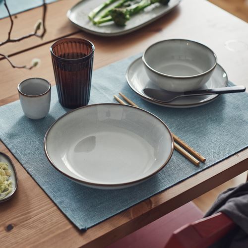 IKEA - GLADELIG, çukur tabak, gri, 21 cm
