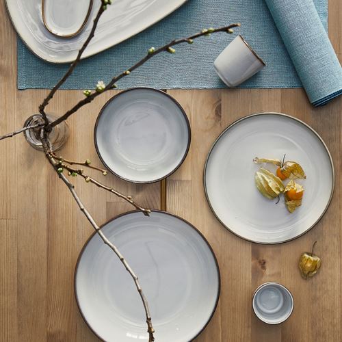 IKEA - GLADELIG, çukur tabak, gri, 21 cm