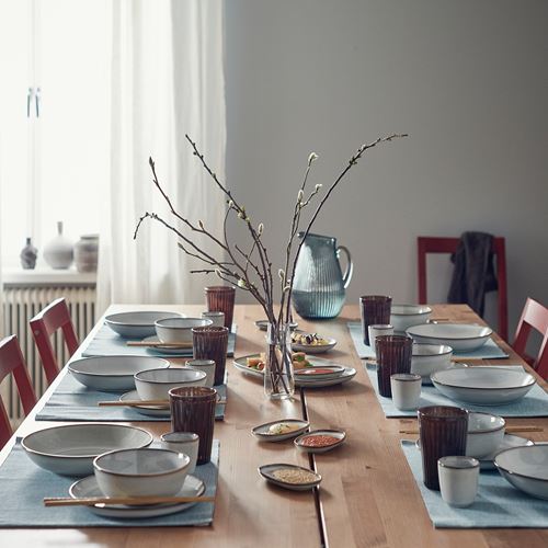 IKEA - GLADELIG, çukur tabak, gri, 21 cm