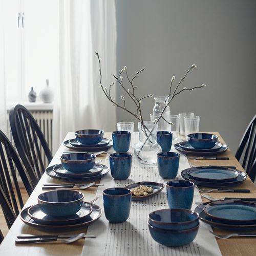 IKEA - GLADELIG, seramik kase, mavi, 14 cm
