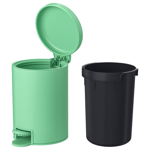 IKEA - GANSJÖN, waste bin, light green, 3 l