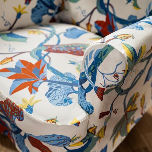 IKEA - STRANDMON, tekli koltuk kılıfı, stigsbo çok renkli-bej