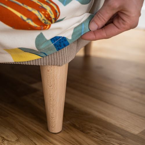 IKEA - STRANDMON, stool cover, stigsbo multicolour-beige