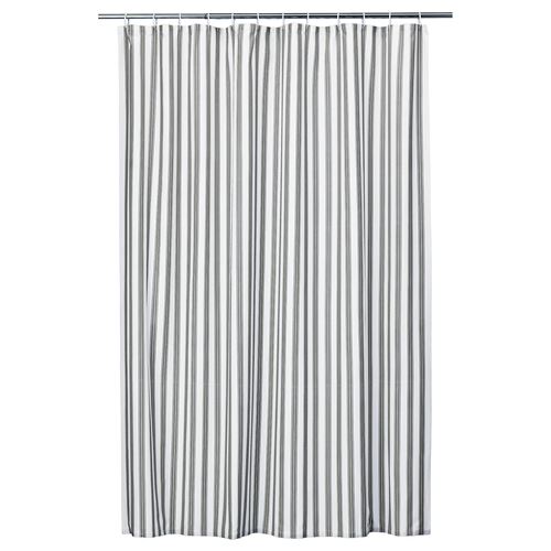 IKEA - STAVBJÖRNBAR, shower curtain, black-white, 180x200 cm