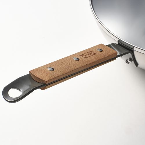 IKEA - VARDAGEN, wok tava, cam-karbon çelik-kayın, 28 cm