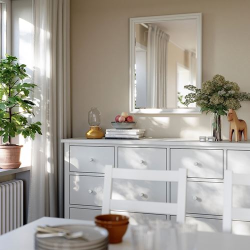 IKEA - PINGSTSYREN, duvar aynası, beyaz, 60x80 cm