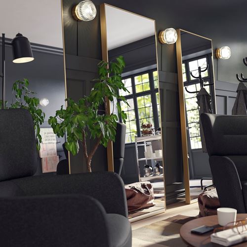 IKEA - HOVET, boy aynası, altın rengi, 78x196 cm